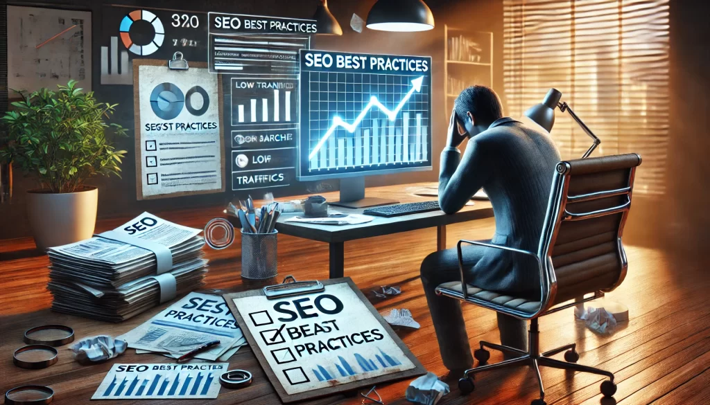 Illustration showing the consequences of neglecting SEO best practices in affiliate marketing.